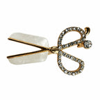 Crystal Stone Scissor Brooch – Elegant Hairdresser and Tailor Themed Design