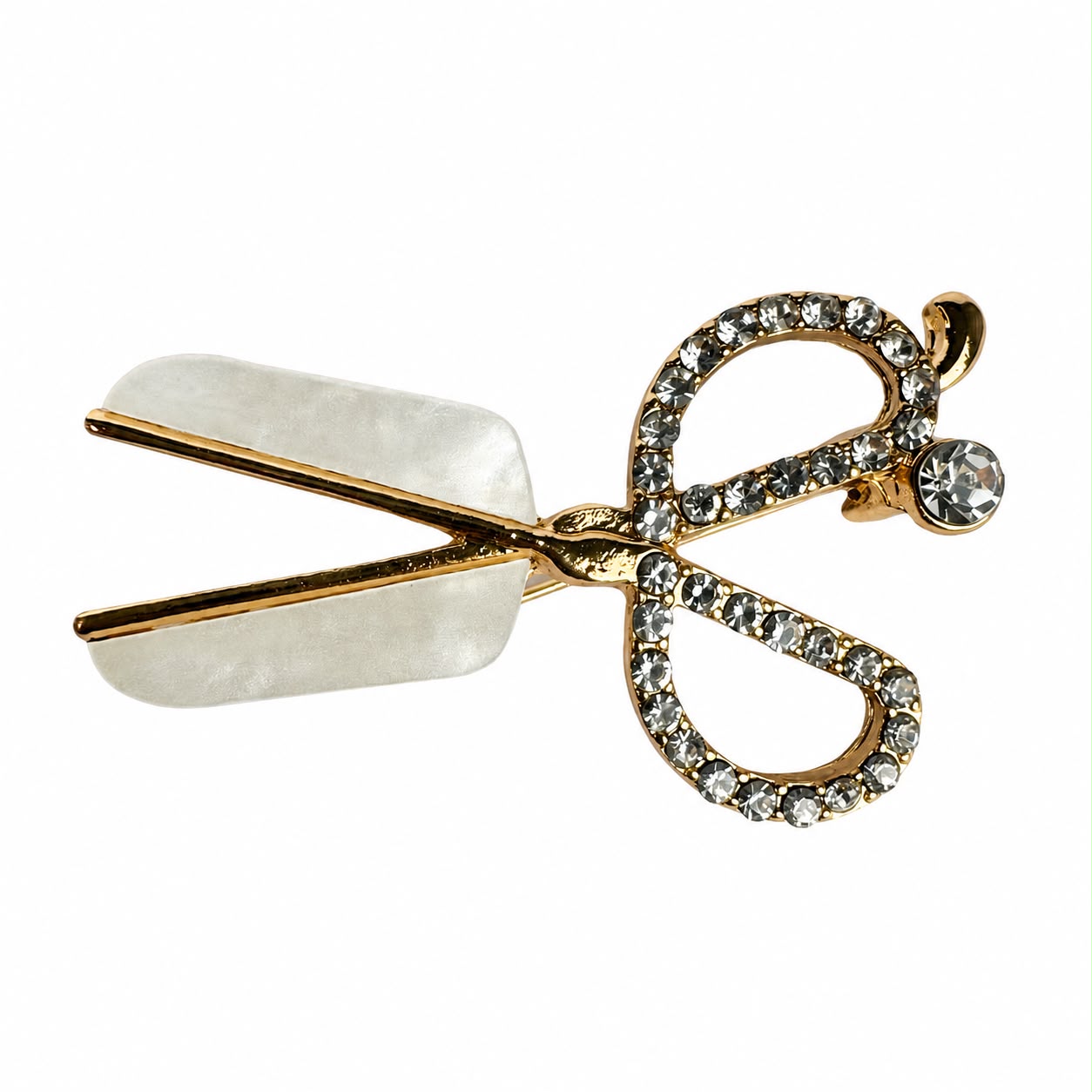 Crystal Stone Scissor Brooch – Elegant Hairdresser and Tailor Themed Design