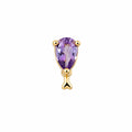 14K Gold Plated Purple Zircon Stone Ear Piercing - Surgical Steel