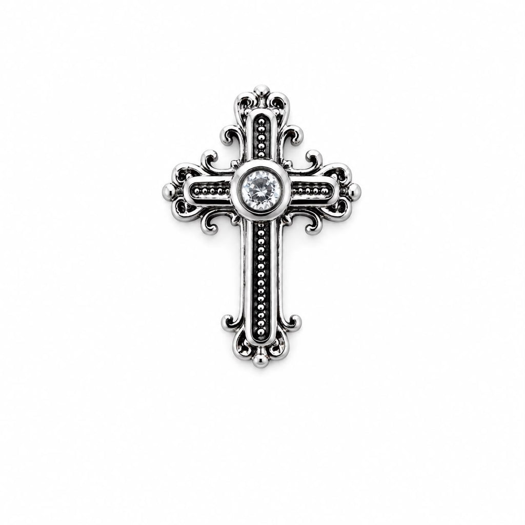Vintage Cross Detail Surgical Steel Ear Piercing