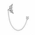 Surgical Steel Ear Piercing with Chain and Stone Details