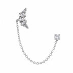 Surgical Steel Ear Piercing with Chain and Stone Details