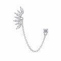 Ohrpiercing aus Chirurgenstahl mit Blatt- und Steindetails und Kette
