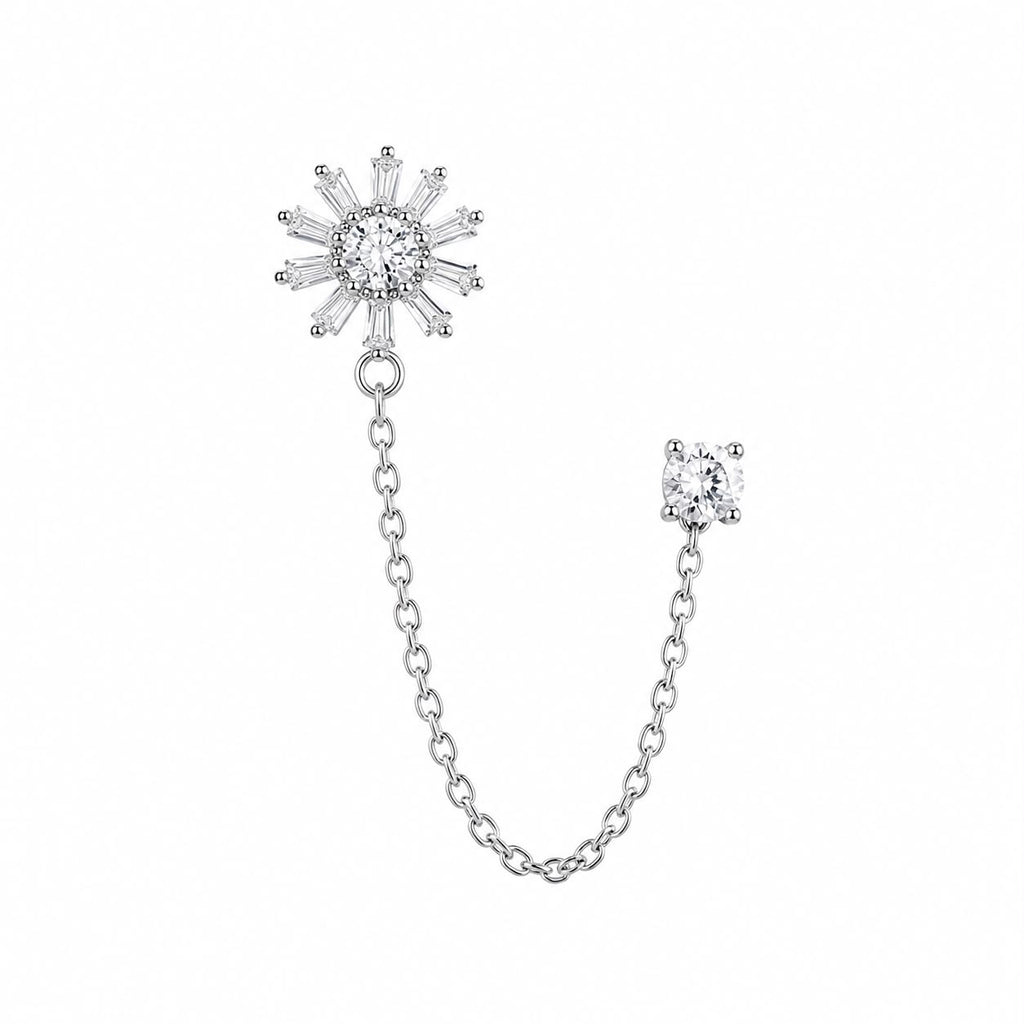 Sunlight Stone Chain Surgical Steel Ear Piercing