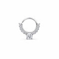 Stone-Embellished Surgical Steel Septum and Ear Piercing Ring