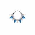 Blue Stone Clip-On Hoop Surgical Steel Nose and Ear Piercing