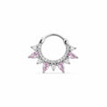 Pink Stone Clip-On Hoop Surgical Steel Nose and Ear Piercing