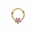 14K vergoldeter Chirurgenstahl Blumen-Creolen-Piercing – geeignet für Nase und Ohr