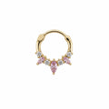 14K Gold Plated Surgical Steel Hoop Piercing – Pink Stone Ear & Nose Compatible