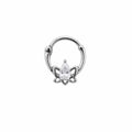 Surgical Steel Lotus Stone Ring Piercing - Ear & Nose Compatible