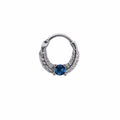 Chirurgischer Stahl Blauer Stein Ring Piercing – Geeignet für Ohr & Nase
