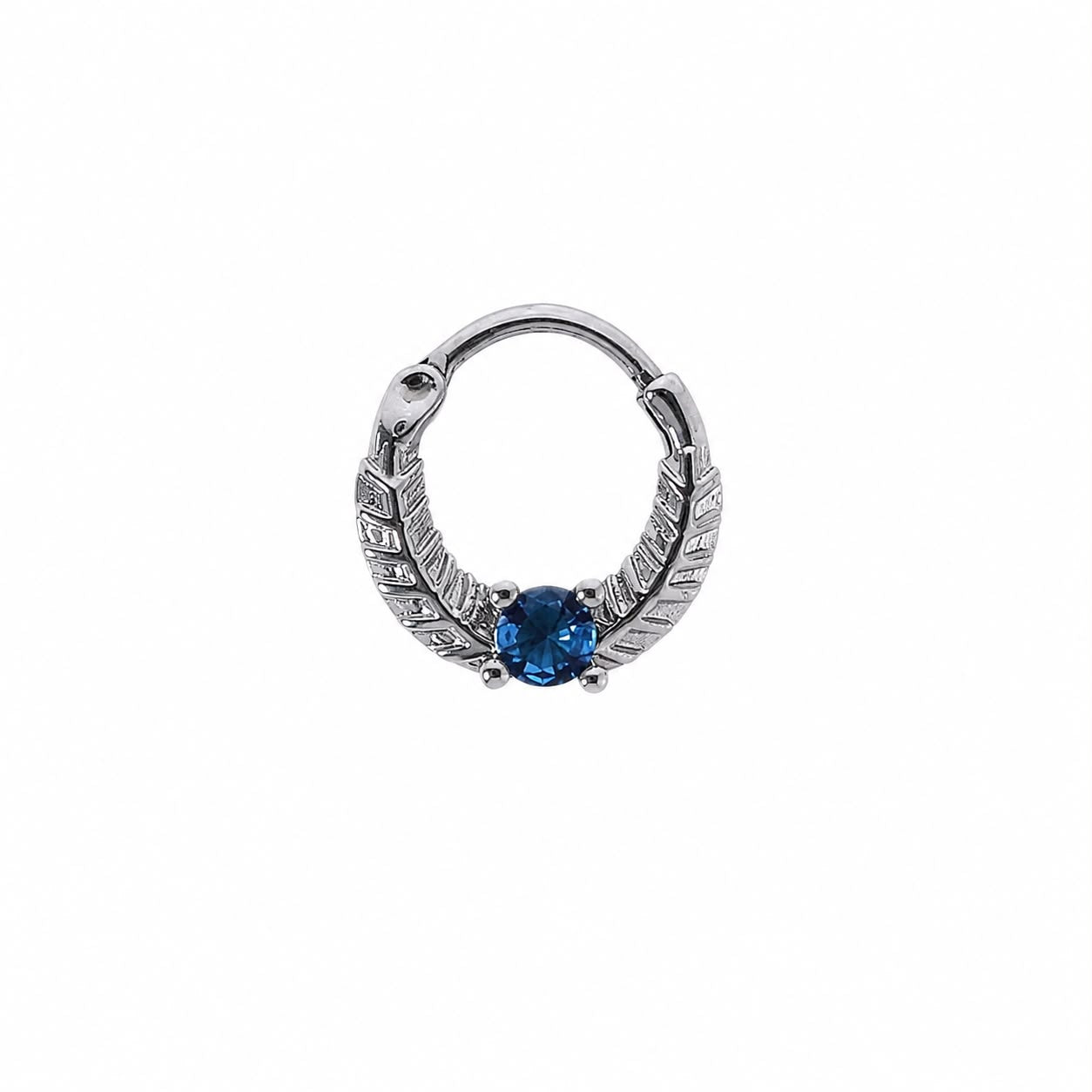 Chirurgischer Stahl Blauer Stein Ring Piercing – Geeignet für Ohr & Nase