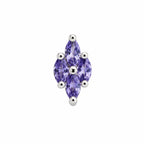 Purple Stone Detailed Surgical Steel Ear Piercing