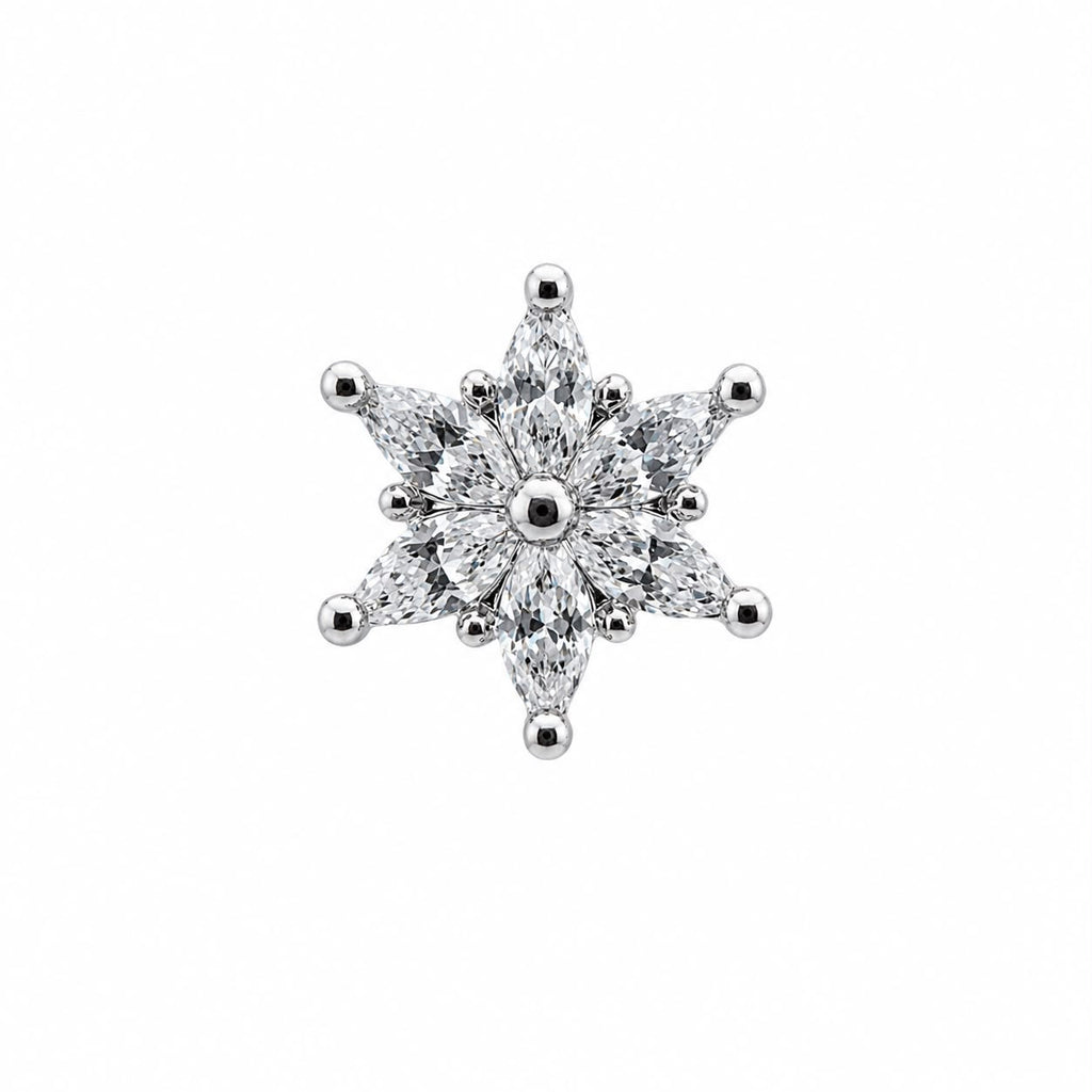 Star-shaped Gemstone Surgical Steel Ear Piercing