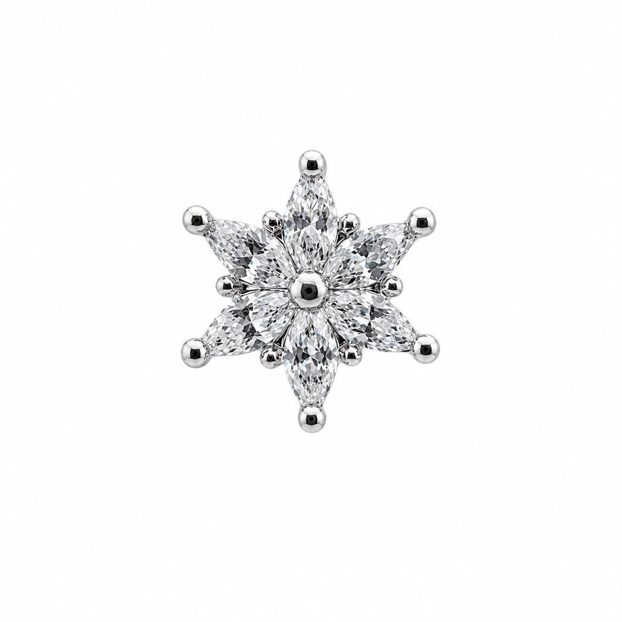 Star-shaped Gemstone Surgical Steel Ear Piercing