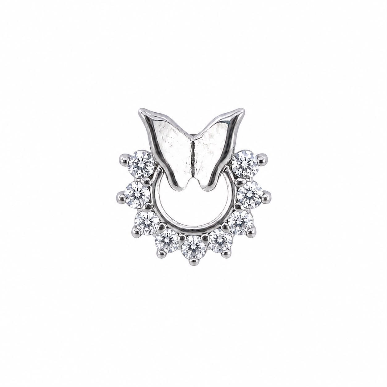 Butterfly Detailed Stone Ear Piercing