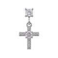 Stone Dangle Cross Figure Surgical Steel Ear Piercing