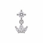 Lotus Flower Dangle Surgical Steel Ear Piercing