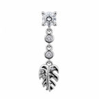 Leaf Detail Dangle Surgical Steel Ear Piercing