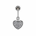 Heart Detailed Dangle Surgical Steel Ear Piercing