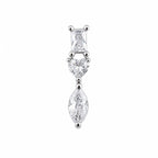 Chirurgenstahl-Ohrpiercing mit Zirkonia-Herzdetails