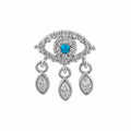 Blue Stone Detailed Dangle Surgical Steel Ear Piercing