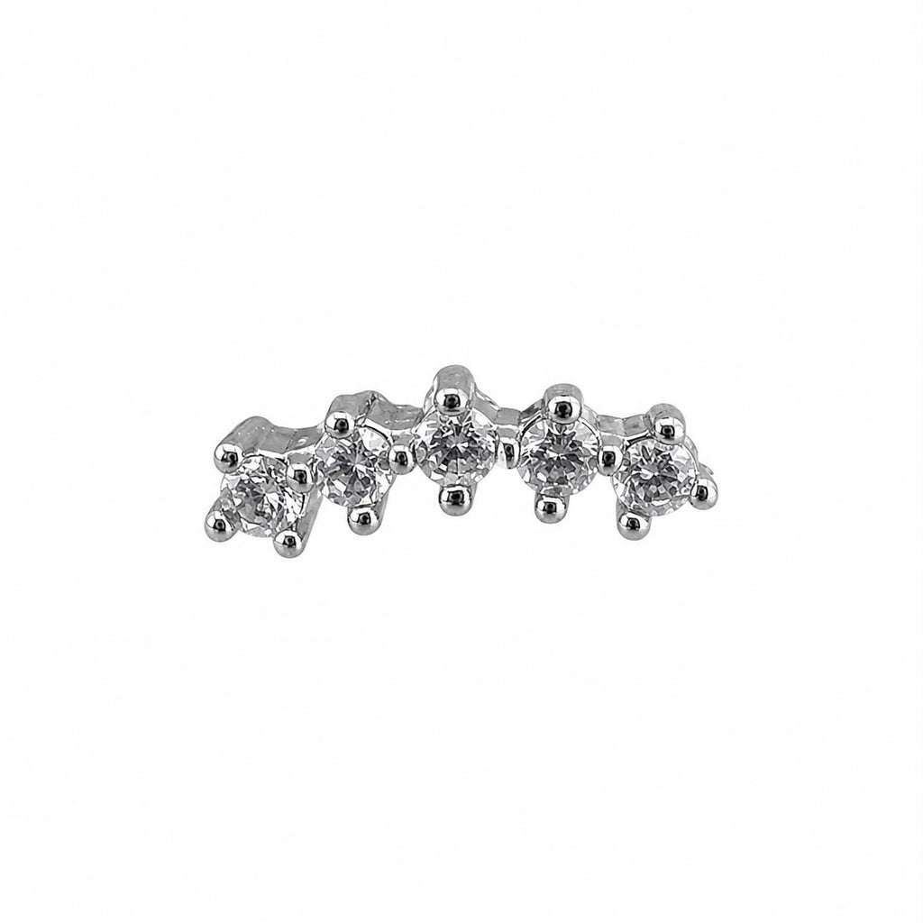 Star Lined Gemstone Surgical Steel Ear Piercing