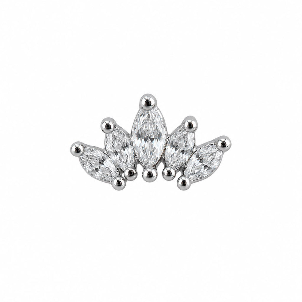 Zircon Stone Crown Shaped Ear Piercing