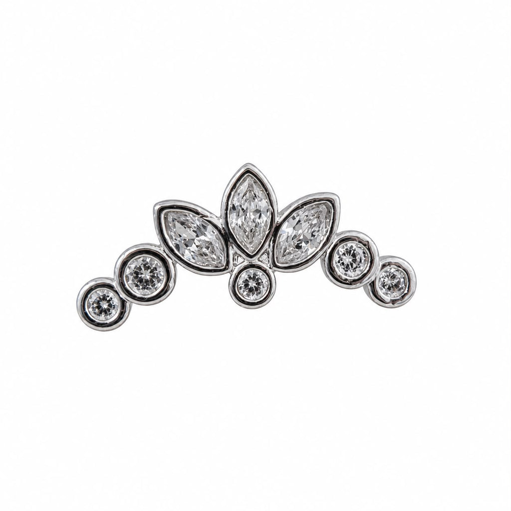 Zircon Stone Lotus Ear Piercing