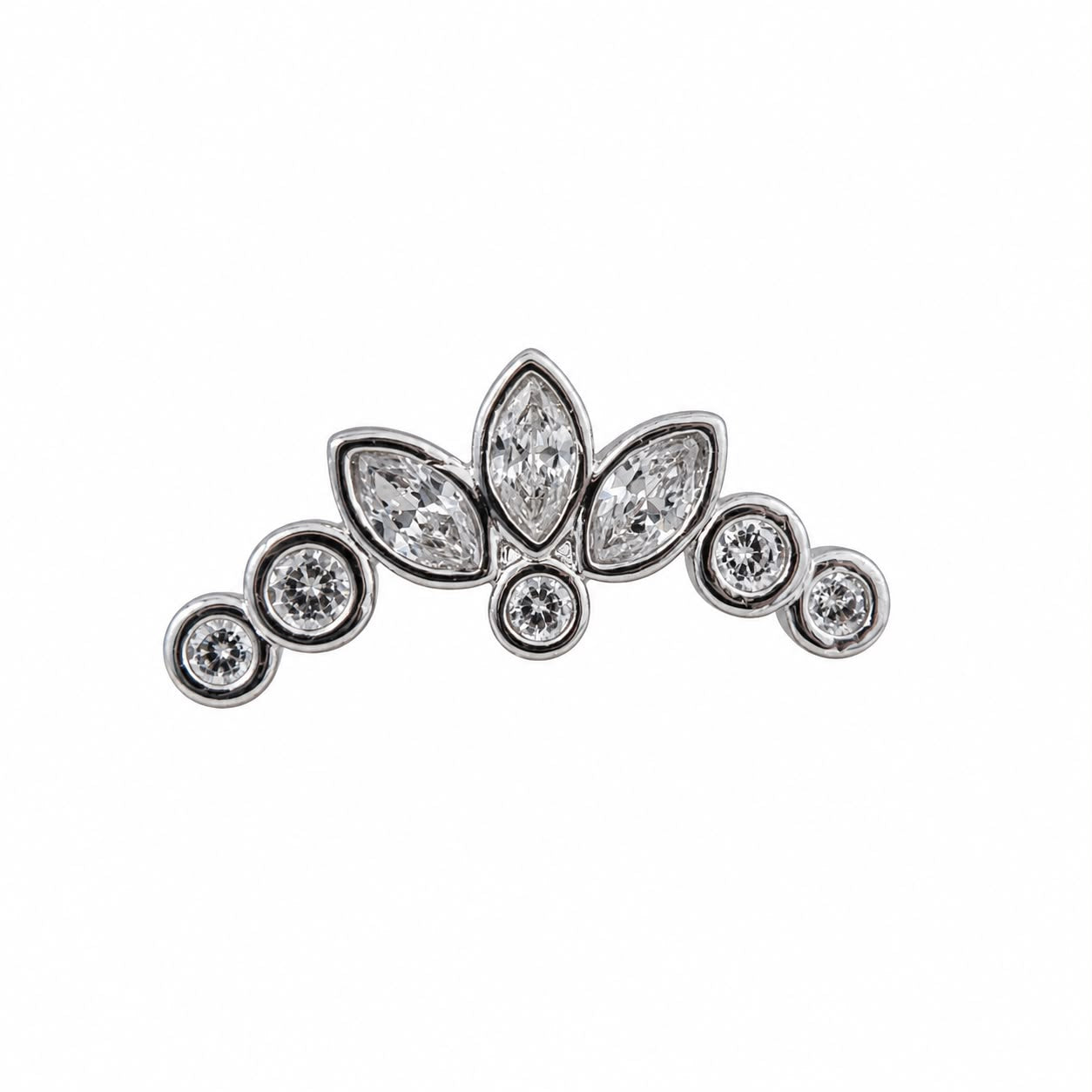 Zircon Stone Lotus Ear Piercing
