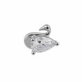 Swan Figure Zircon Stone Surgical Steel Ear Piercing