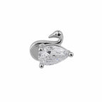 Swan Figure Zircon Stone Surgical Steel Ear Piercing