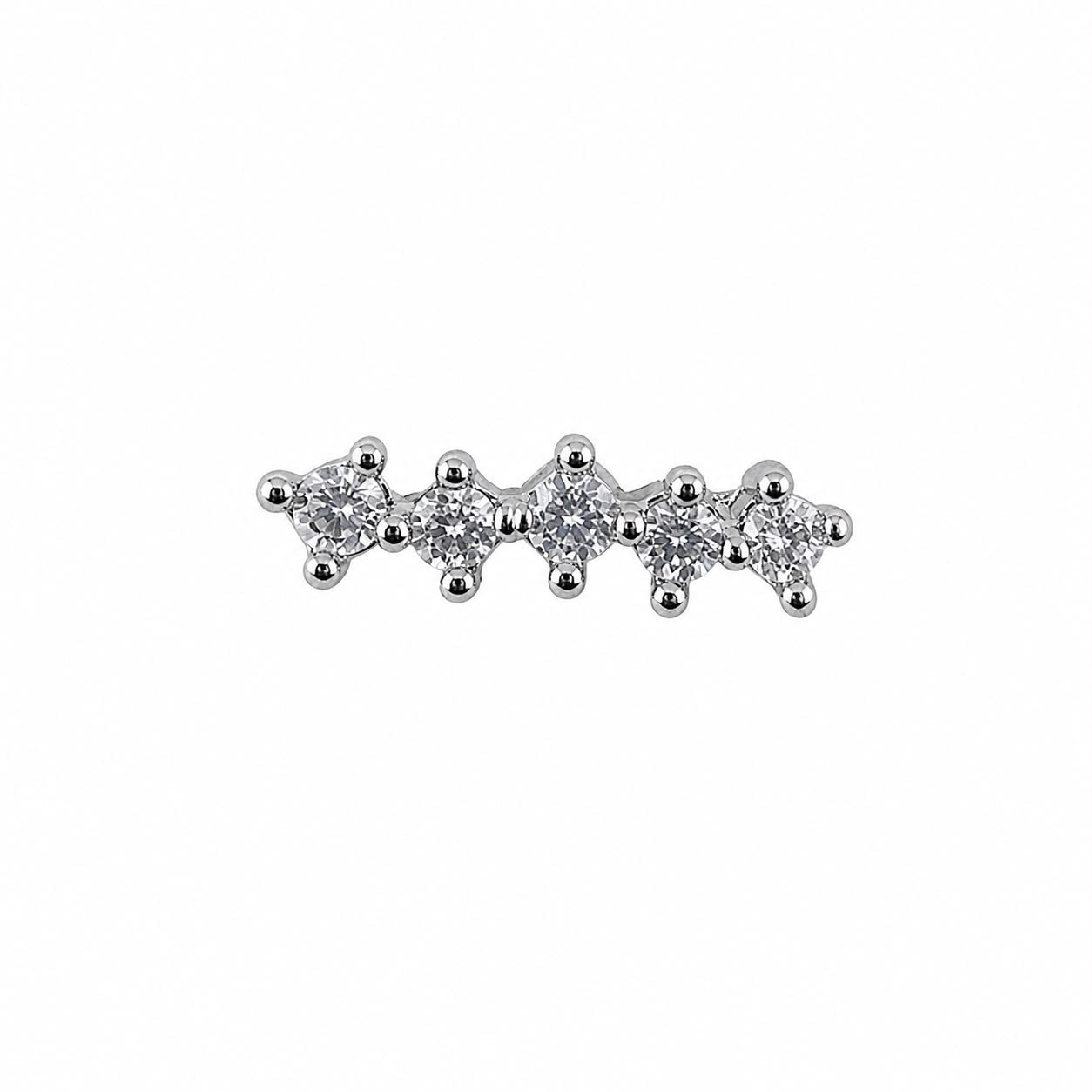 Five Stone Zircon Surgical Steel Ear Piercing