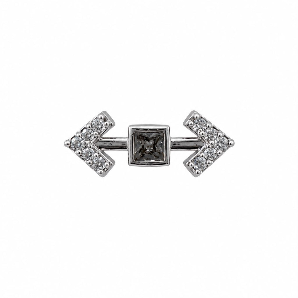 Pfeilförmiges Zirkonia-Ohrpiercing aus Chirurgenstahl