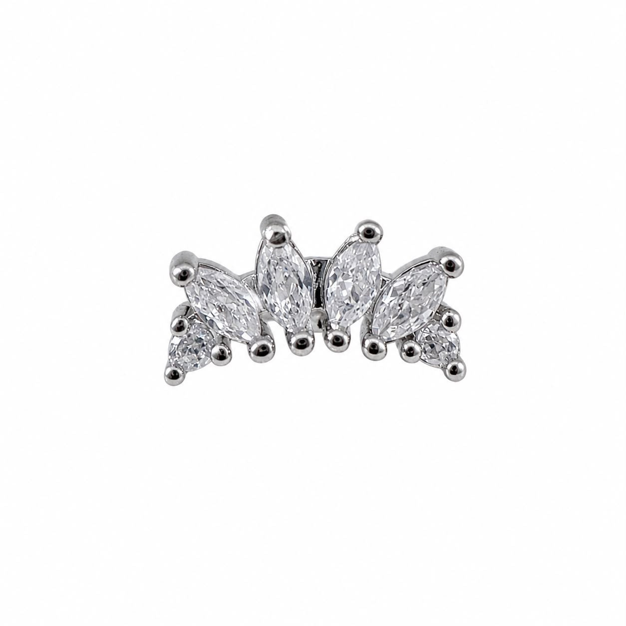 Chirurgischer Stahl Ohrpiercing mit Zirkonstein im Kronen-Design