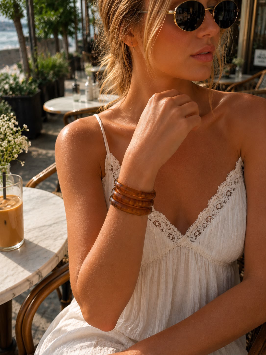 Modern Reçine Bileklik – Minimal Kalın Bangle Bileklik
