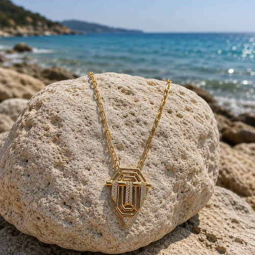 14K Altın Kaplama Çelik Kolye