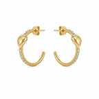 Herzdetail Zirkonia Ohrring – Stahl | 18K Vergoldet | Wasserfest