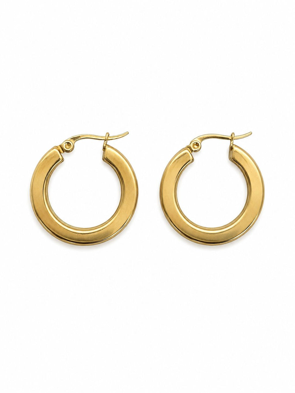 Classic Hoop Earrings – Steel | 18K Gold Plated | Waterproof