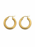 Classic Hoop Earrings – Steel | 18K Gold Plated | Waterproof