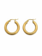 Classic Hoop Earrings – Steel | 18K Gold Plated | Waterproof
