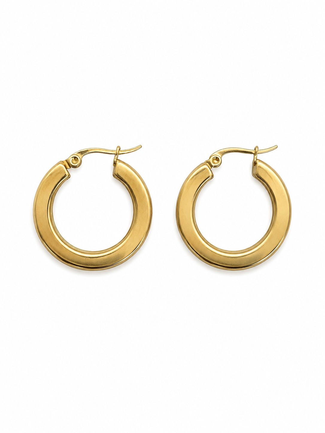 Classic Hoop Earrings – Steel | 18K Gold Plated | Waterproof