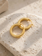 Classic Hoop Earrings – Steel | 18K Gold Plated | Waterproof