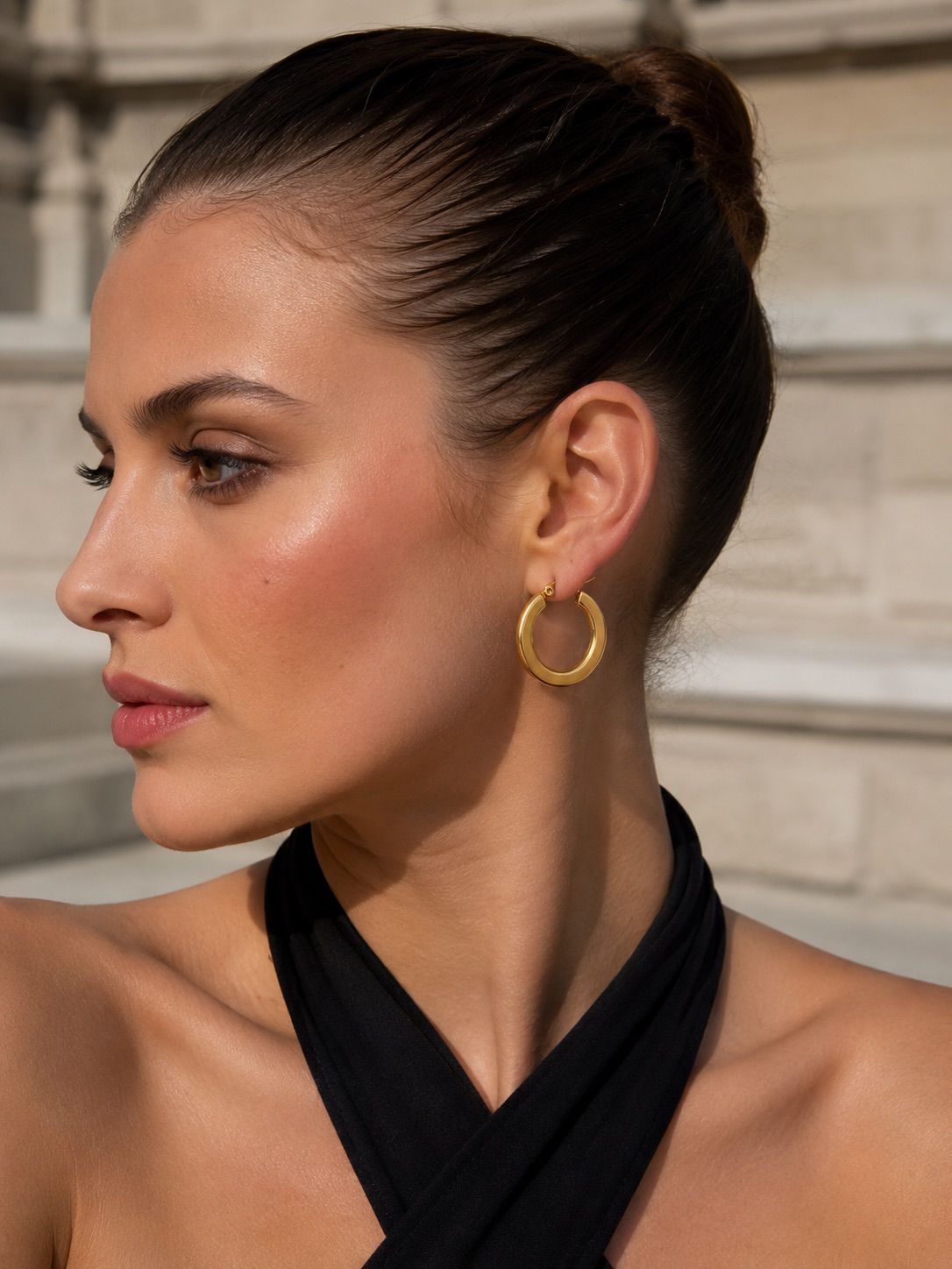Classic Hoop Earrings – Steel | 18K Gold Plated | Waterproof