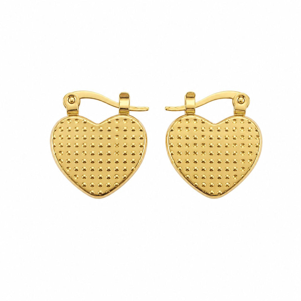 Heart Hoop Earrings – Steel | 18K Gold Plated | Water Resistant