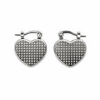 Silver Heart Hoop Earrings – Stainless Steel | Water Resistant