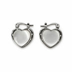 Silver Heart Hoop Earrings – Stainless Steel | Water Resistant