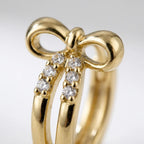Xuping Bow Detail Zircon Stone Earrings – Steel | 18K Gold Plated | Water Resistant