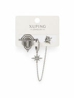 Xuping Star Chain Detail Silver Earring Set – Steel | Water Resistant