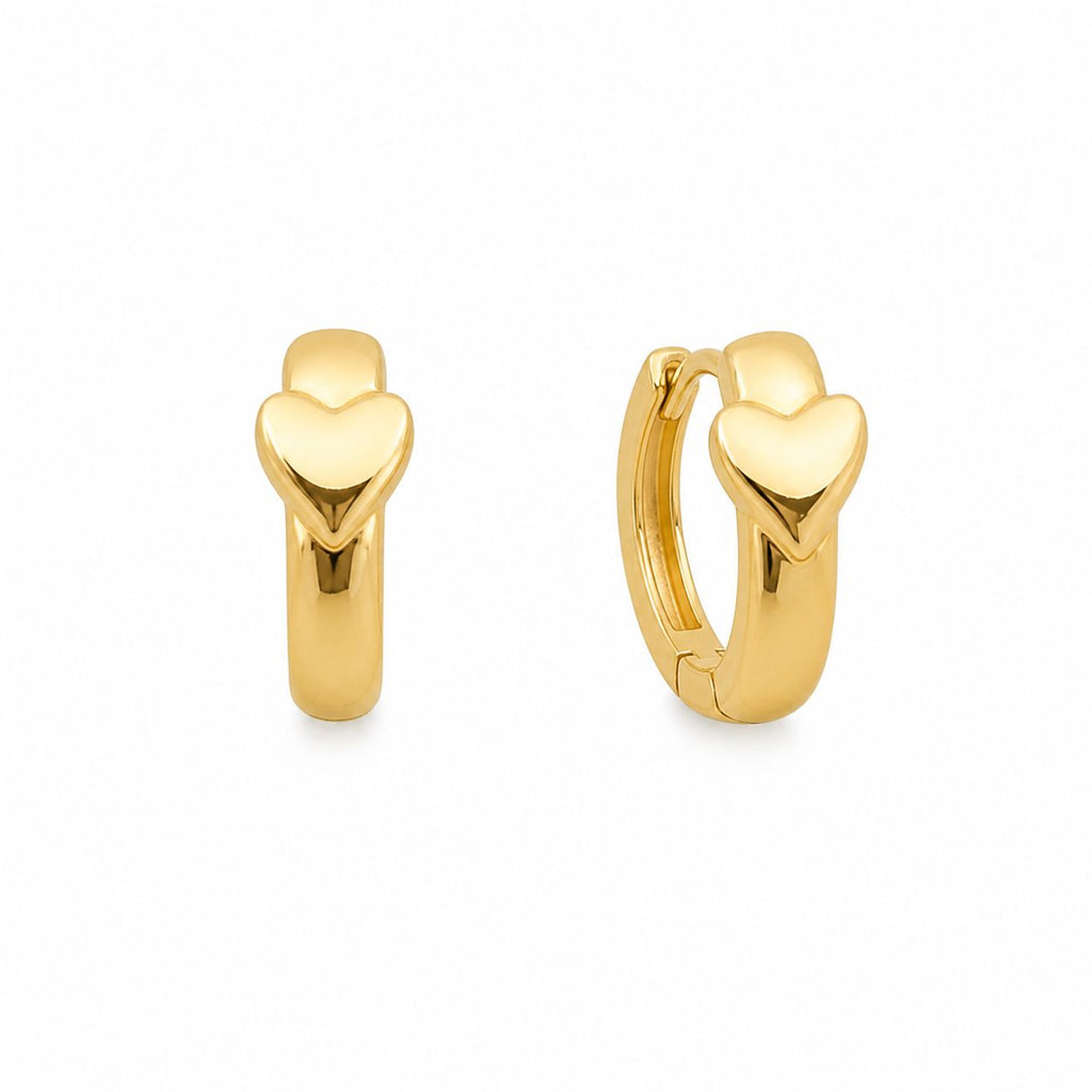 Xuping Heart Detailed Hoop Earring | 18K Gold Plated Steel Water-Resistant Earring